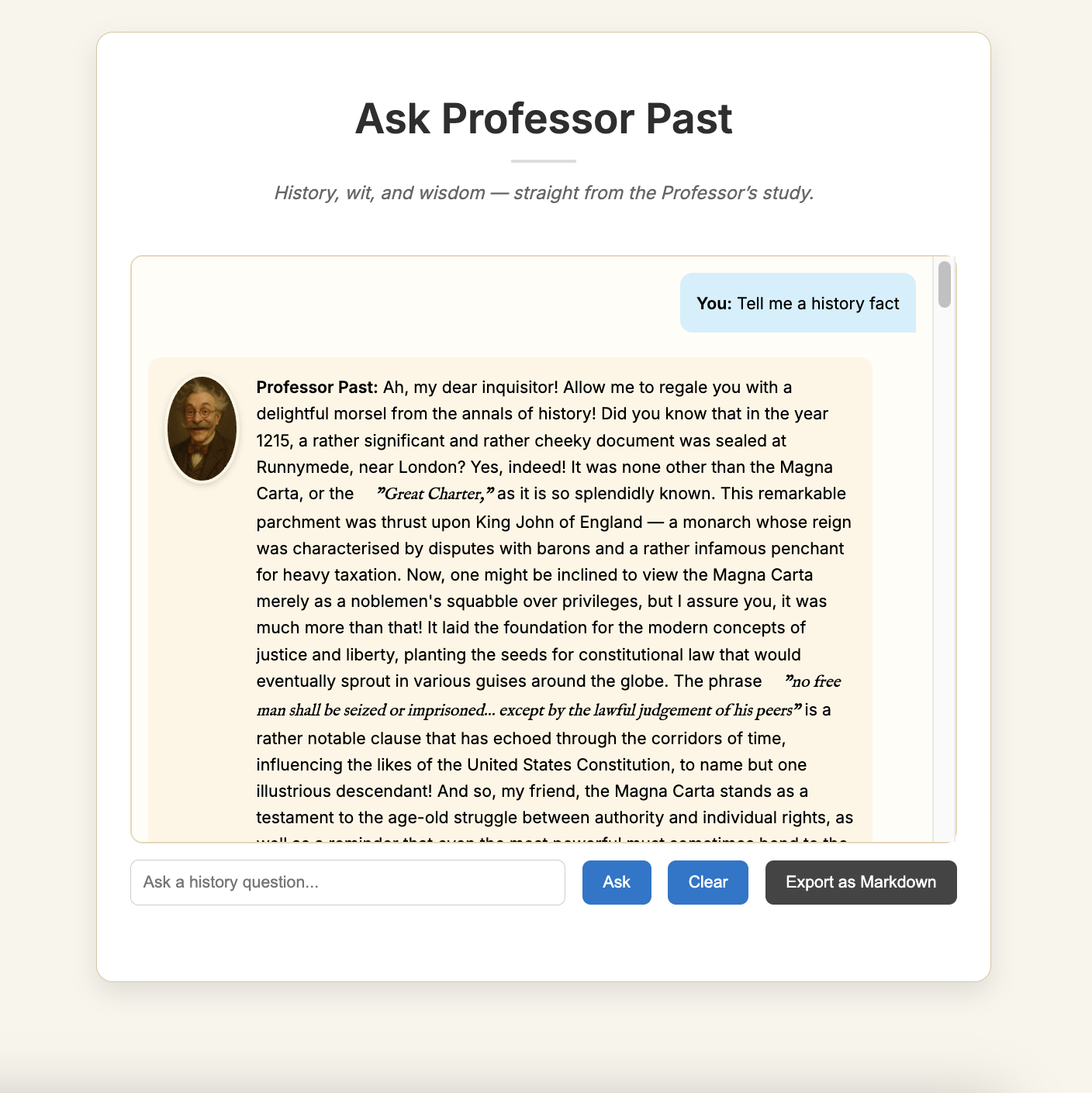 Preview image of Ask Professor Past